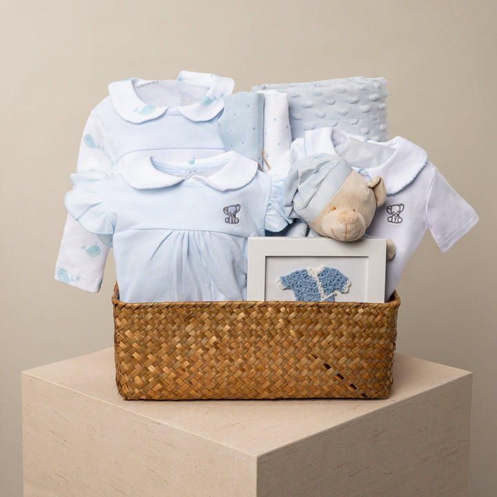 Blue Summer breath Teddy baby gift hamper
