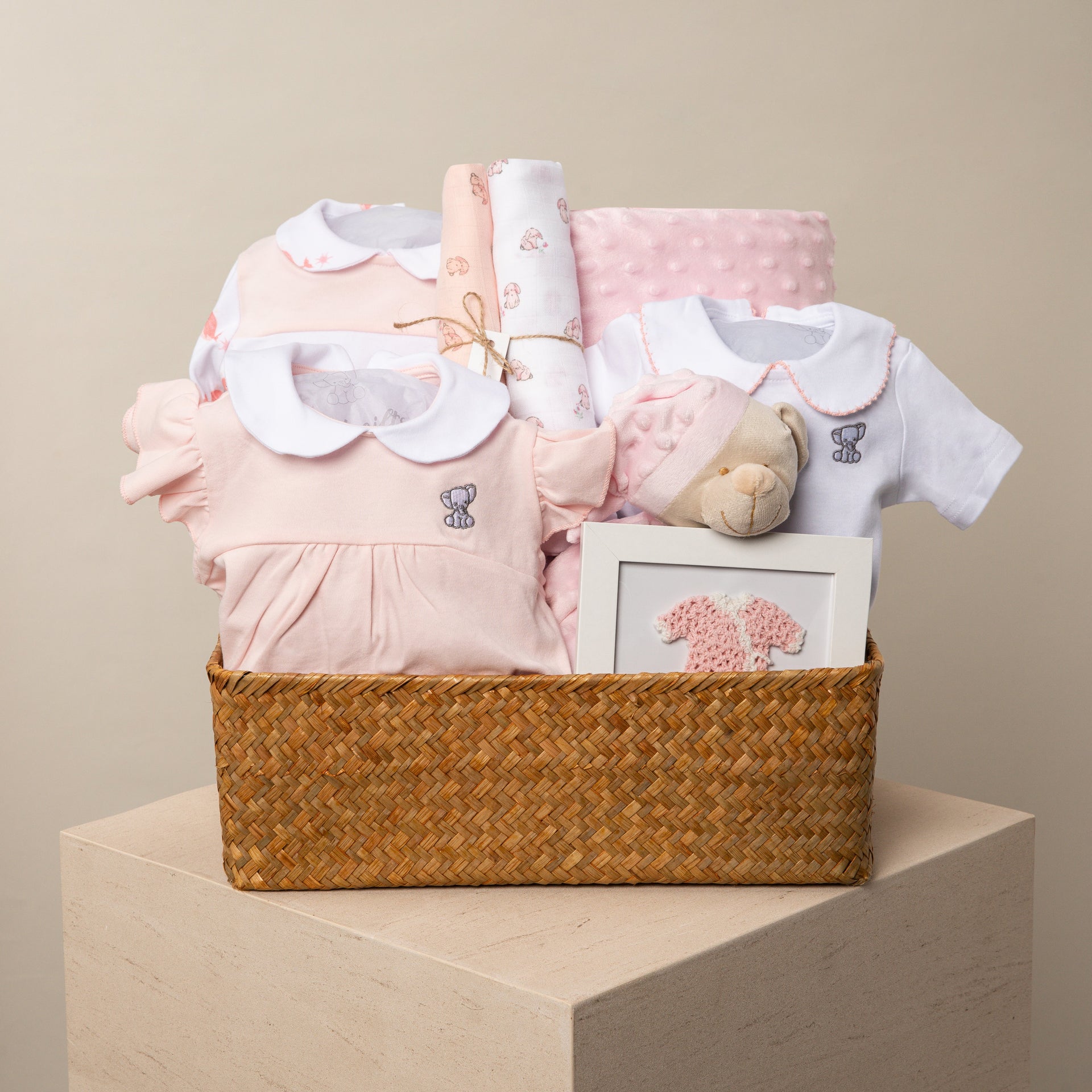 pink baby girl gift hamper